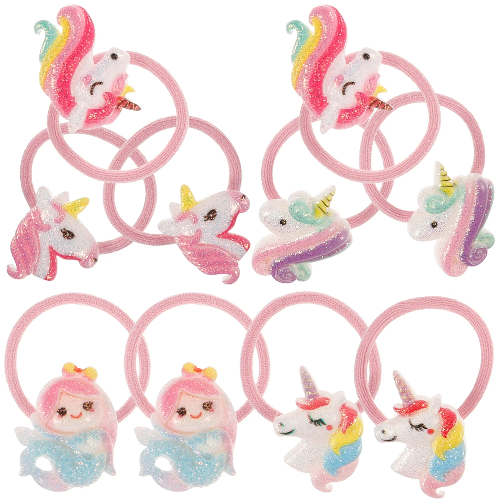 

5 Pairs Elastic Hair Bands Unicorn Accessories Ring Tie Ponytail Elastics Ties Girl