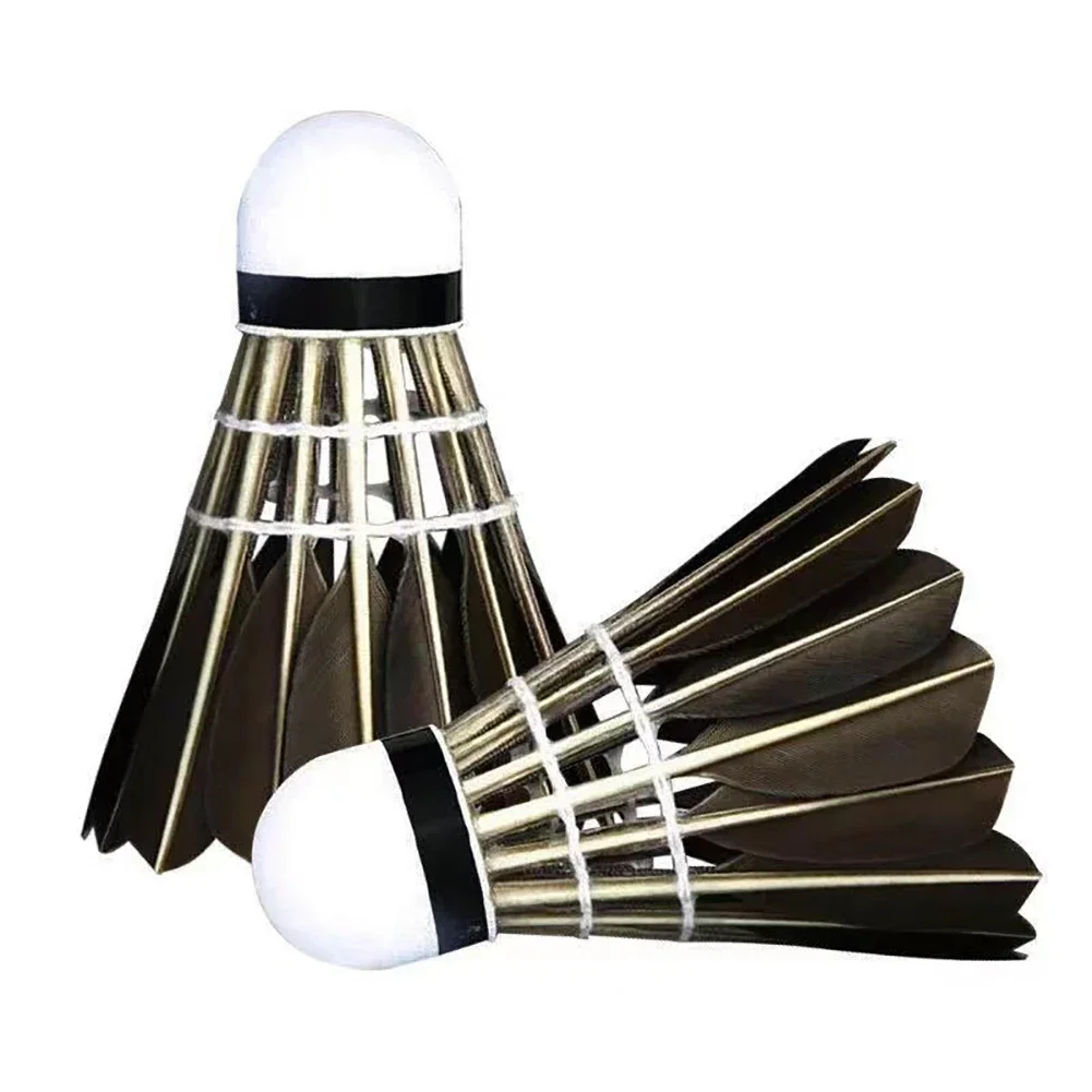 3/6/12Pcs Professional Badminton Shuttlecock Black Goose Feather Badminton Shuttlecock Training Sport Badminton Ball