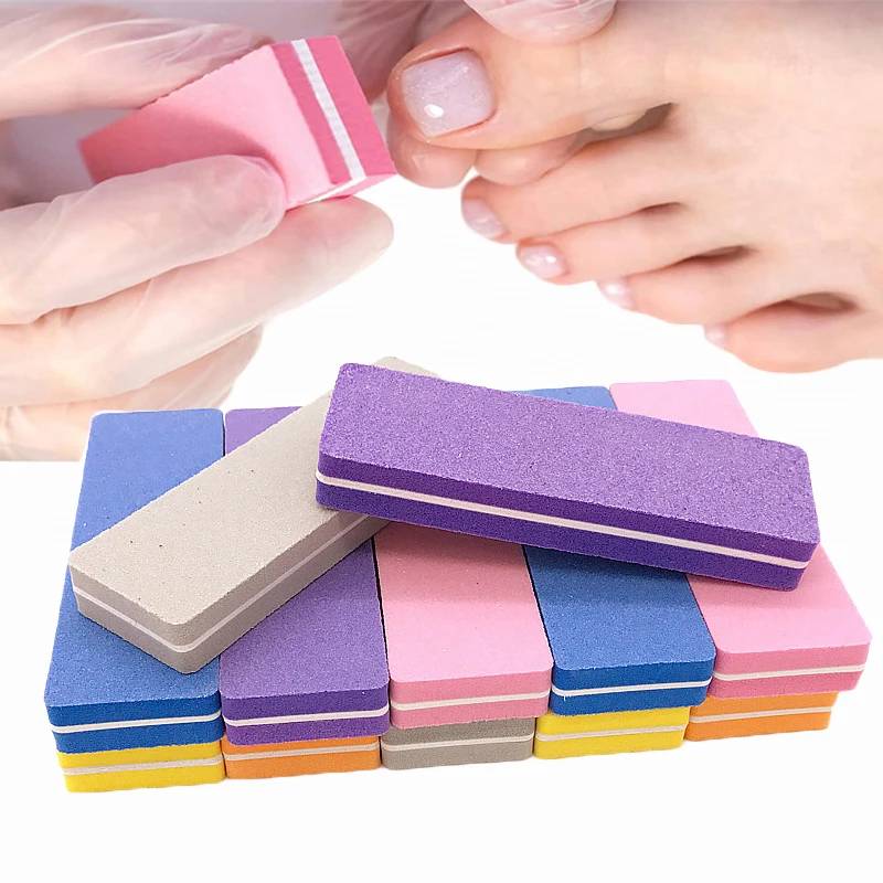 5/10/20Pcs 100/180Grits Double Sided Sanding Nail Files Block Manicure Nail Art Files Buffers Sponge Pedicure Nail File Tools