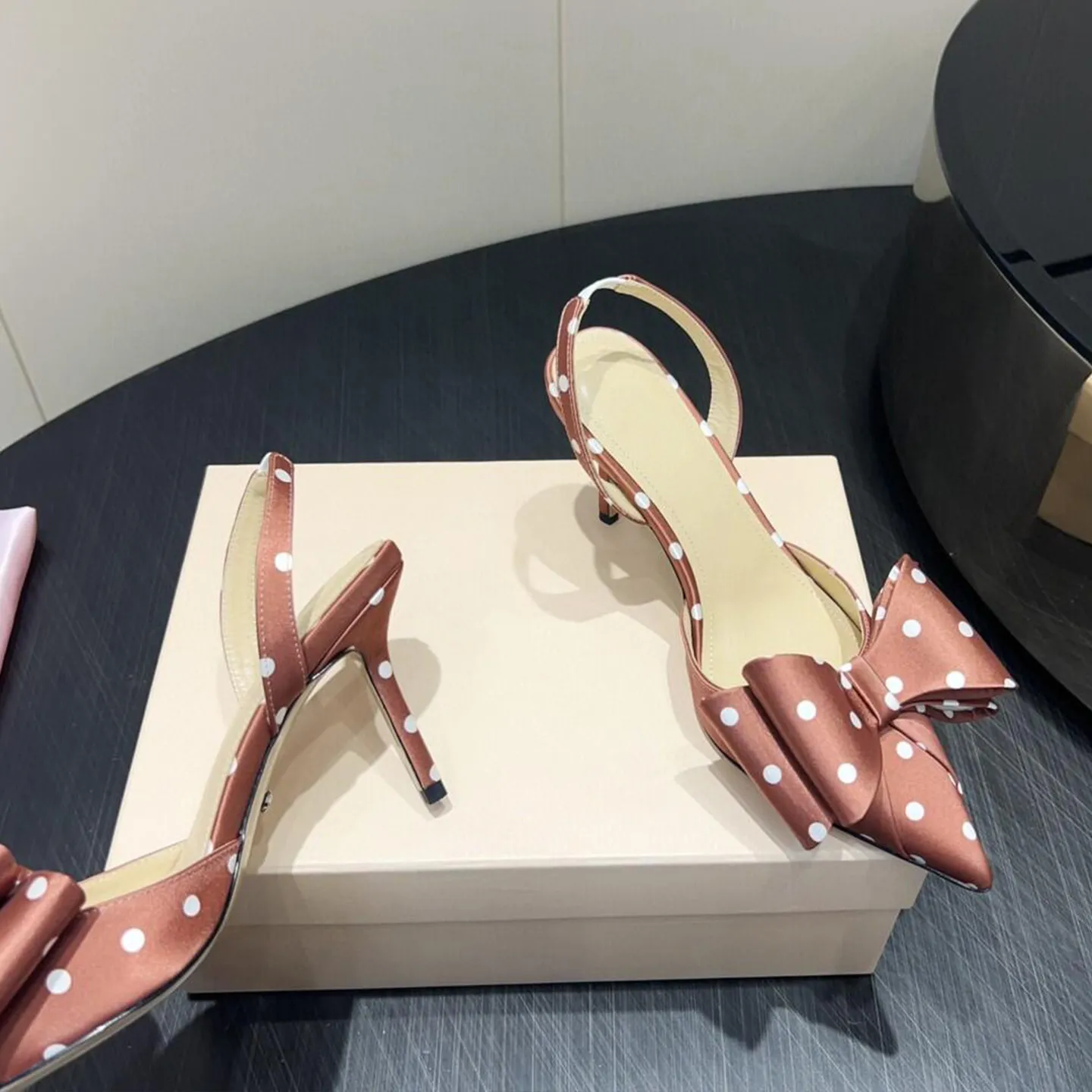 

Bow Pointed Head Stiletto High Heels Women's Summer New French Back Strap Bag Head Sandals