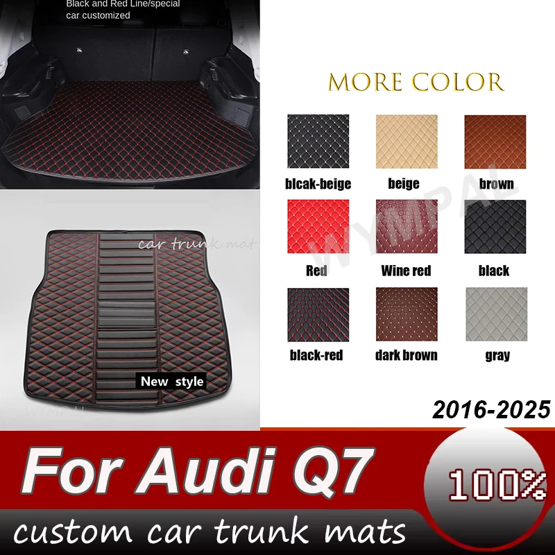 

For Audi Q7 Seven Seats 2016-2025 2024 2023 2022 2021 20 19 18 17 Car Trunk Mat boot Carpet Interior Accessories