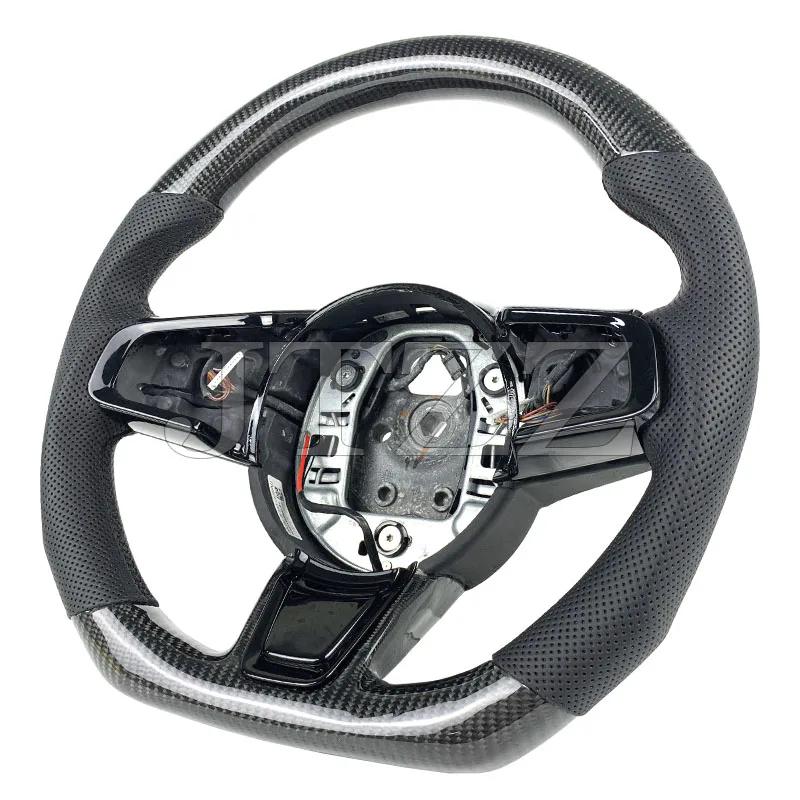 For Jaguar F-type P300 P380 P450 Two Door Coupe Leather Carbon Fiber Steering Wheel Car Accessories Interior 2020 2021 2022 2023