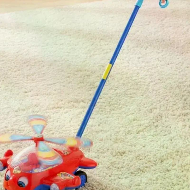 Airplane Baby Push Walker Toy Hand Push Learning Walking Toy With Rotating Propeller For Toddler Balance Training Indoor Play