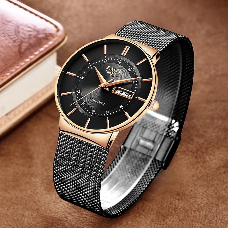 LUIK 2024 Luxe Heren Horloges Waterdicht Ultra Dunne Datum Klok Mannelijke Stalen Band Casual Quartz Horloge Mannen Sport Polshorloge Man
