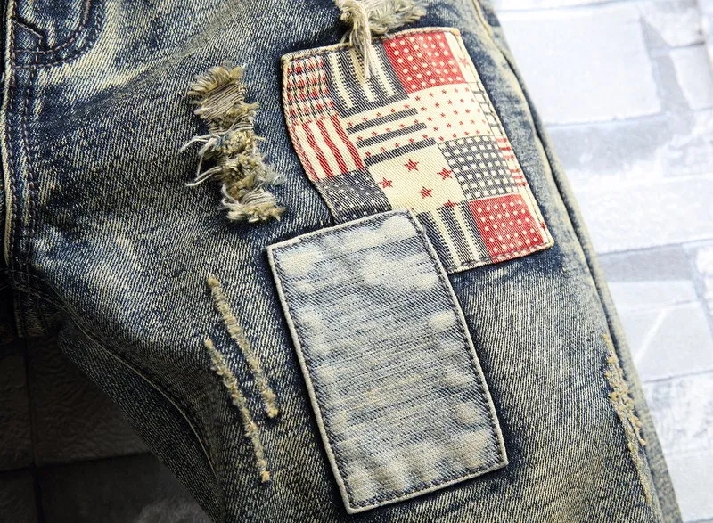 ملابس الصيف الجديدة الرجال خمر ممزق جينس قصير الشارع الشهير Y2k ثقب الموضة مستقيم سليم الدينيم السراويل الذكور العلامة التجارية السراويل