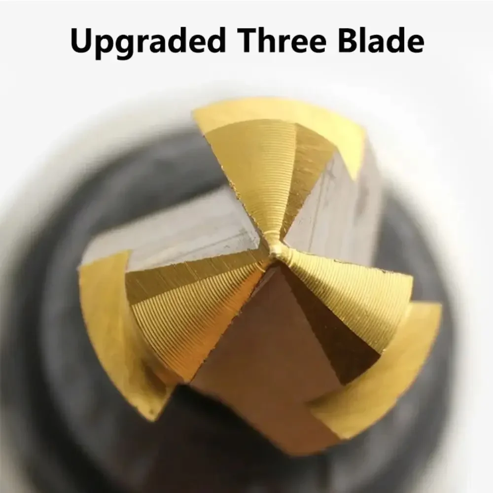 Upgraded Three Blade PPR Lifting Drill Bit Water Pipe Connection Tool 20/25/32mm Step Drill Hexagon Shank Titanium Plated