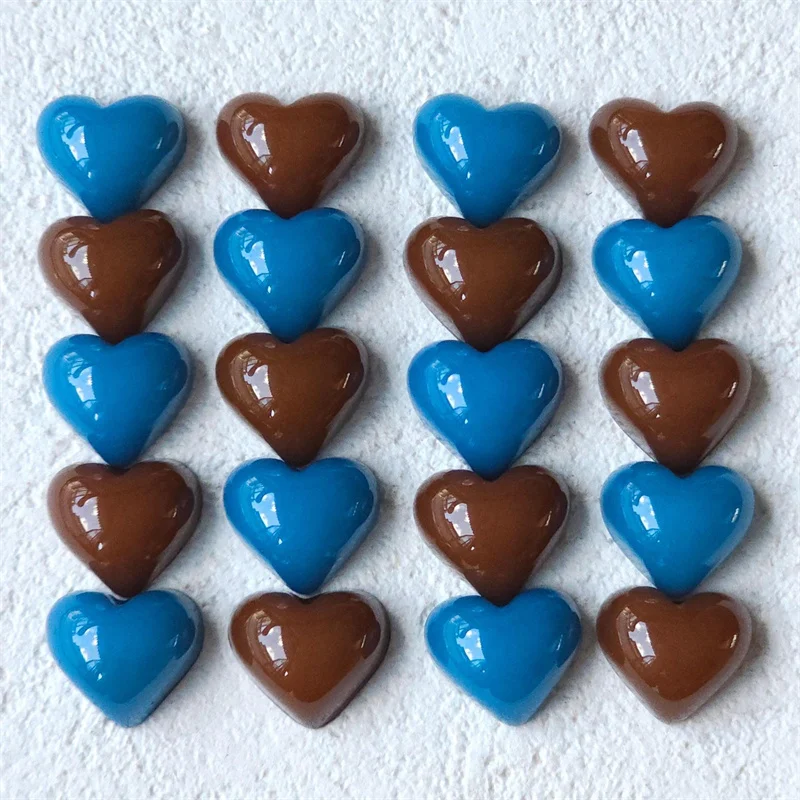 New arrived 200pcs/lot color print cartoon hearts shape resin cabochon beads diy jewelry garment hair accessory