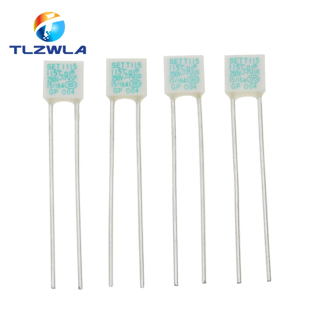 10PCS SELTE Lightning Protection Temperature Fuse SET 10A 15A 16A Square Temperature Fuse 115C 136C ThermostatThermal Protector