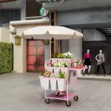 Stall display stand Night market trolley Multi-layer ladder Movable square bucket float