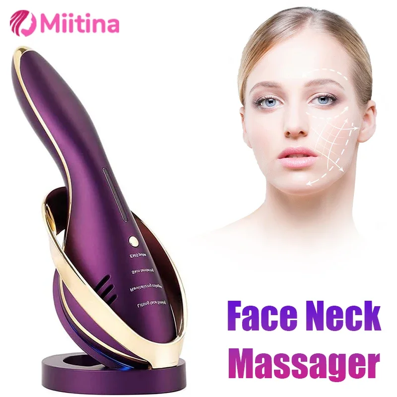 Heating Skin Massager Face Neck Body Vibration Massager Facial EMS Anti Wrinkle Lifting V-line Face Skin Chin Tightening Device