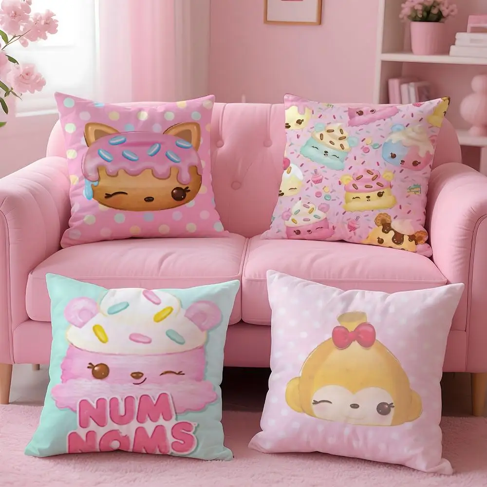 cute Num Noms Cushion Cover Cushion Cover Set 4Pcs 50x50 45x45 40x40 Pillowcase Decorative Sofa Home Decor