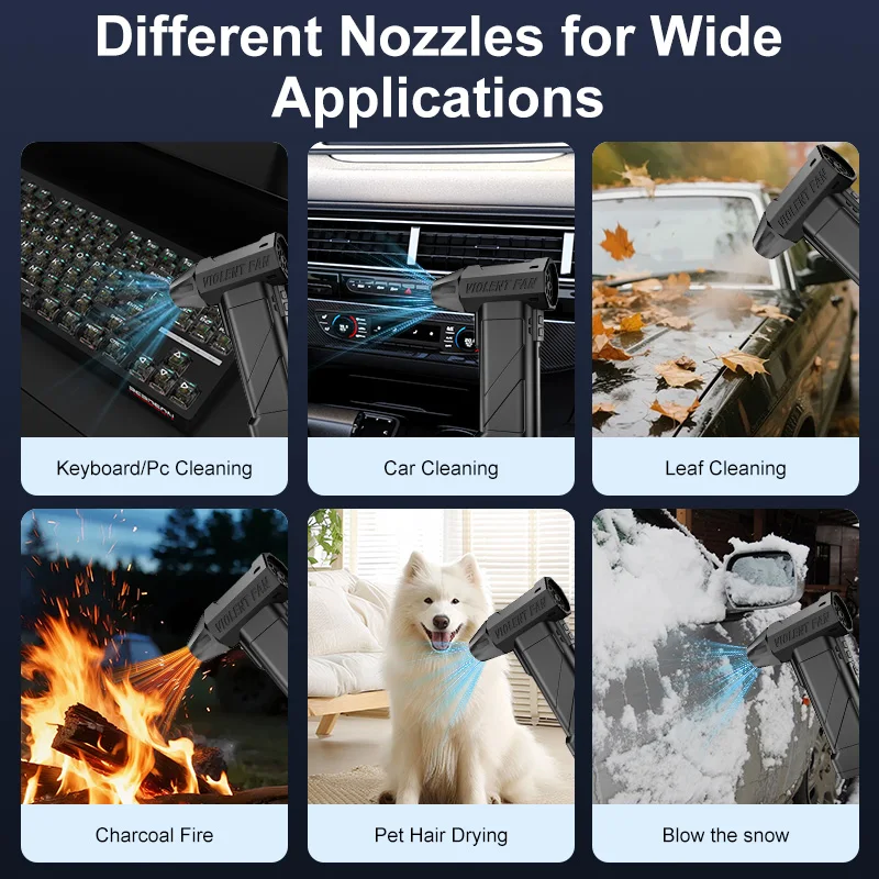 พัดลมเทอร์ไบน์ทรงพลัง 990,000 รอบต่อนาที, เครื่องดูดฝุ่นไร้สาย, มอเตอร์ไร้แปรงถ่านความเร็วสูง, เครื่องเป่าหิมะไฟฟ้า, ไฟ LED