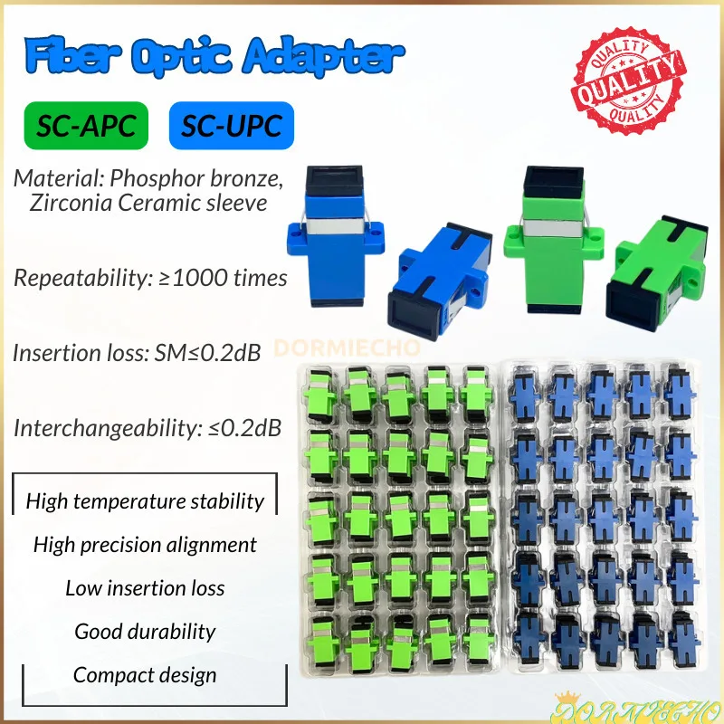 

Fiber Optic Adapter Simplex Single Mode Optical Coupler SC- APC/UPC Fiber Flange SM SC Optical Fiber Connector Free Shipping