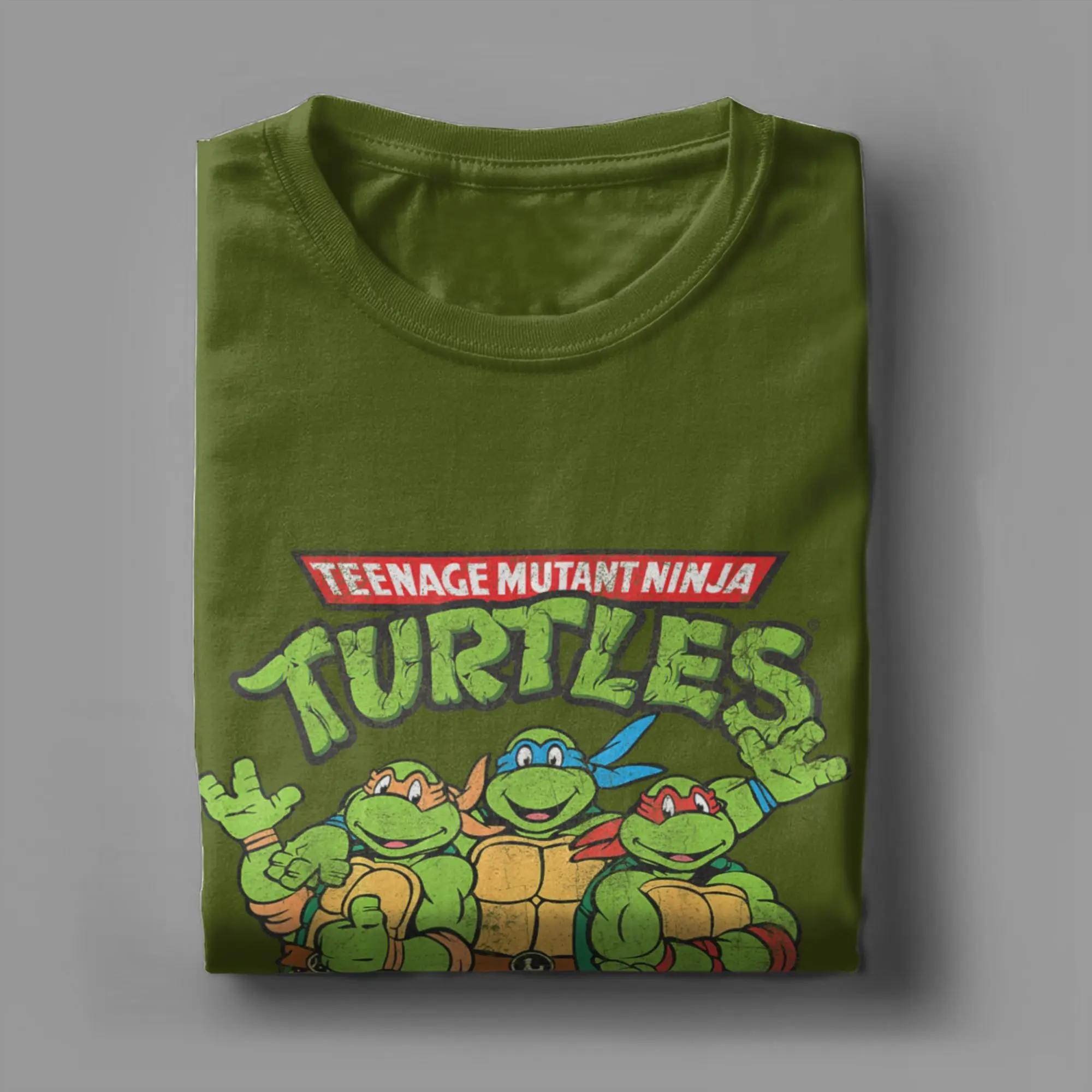 Fashion Ninja Turtles Classic Retro Logo T-Shirts Men Round Collar 100% Cotton T Shirts  Short Sleeve Tees Plus Size Clothes - view 4