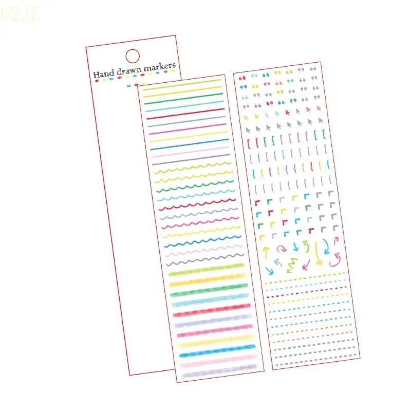 U2JE Colorful Die Cut PET Tape Pre-cut Matte Finish PET Sticker For Notebook Journal