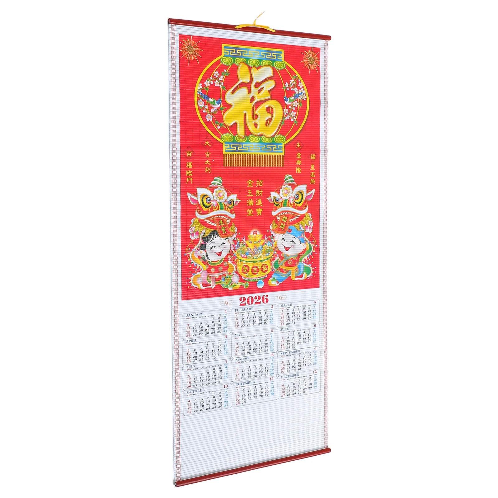 

Китайский год лошади, прокрутка, календарь на 2026 год, традиционное подвесное настенное искусство, лунные даты, фэн-шуй, удача, декор для дома и офиса