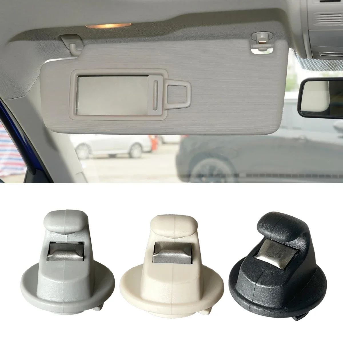 

New Interior Roof Sun Visor Clip Hook Holder For VW Polo 6 GTI GTS Nivus Golf mk7 Jetta T-Roc ID 2018 2019 2020 5G0857561BY20