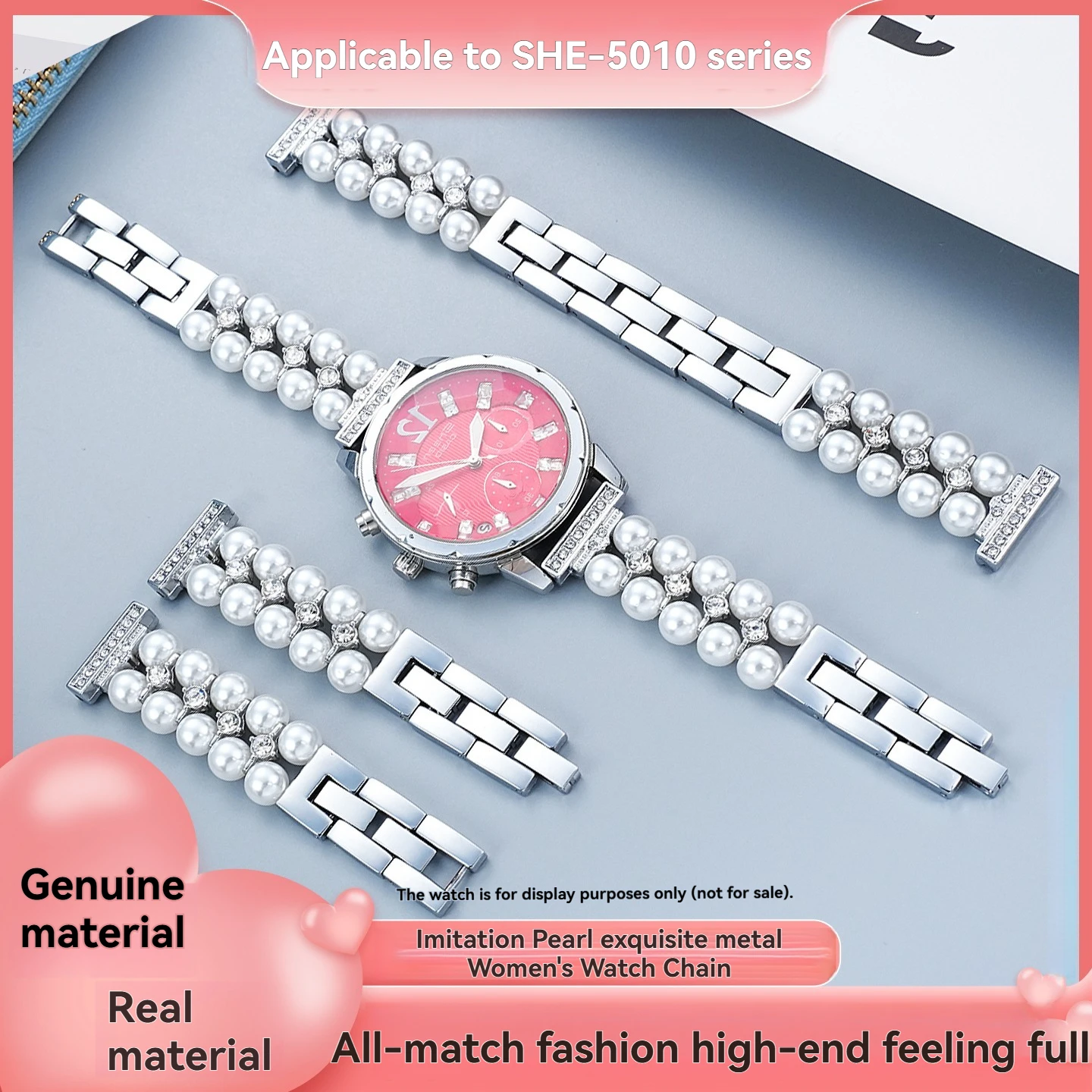 Подходит для ремешка Casio из нержавеющей стали SHN-5010L/5012/5023/3023, сменный браслет из нержавеющей стали, аксессуары для женщин.