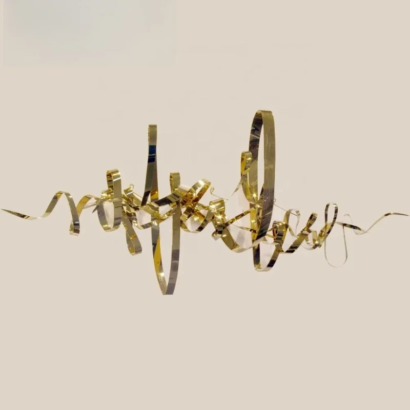 Nova decoração de parede em metal, com design moderno, para a sala de estar.