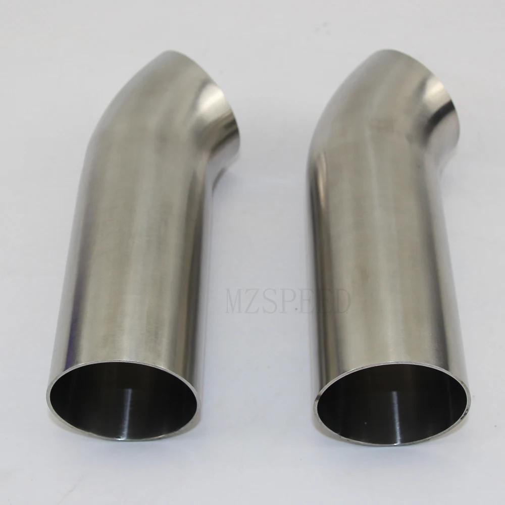 19mm-63mm long 50mm Health level 304 stainless steel welded 45 degree elbow polished extended straight edge 50 mm
