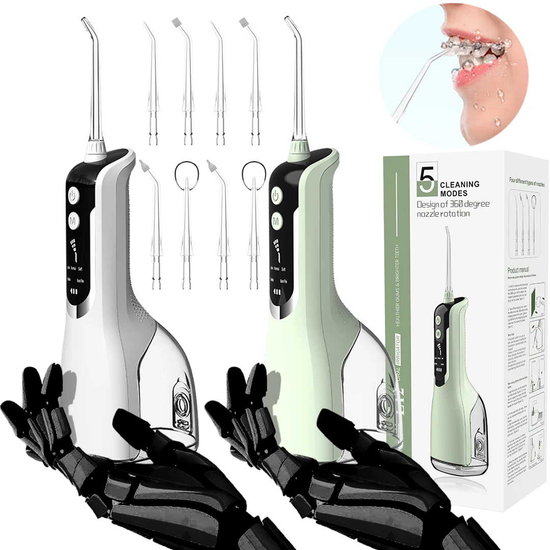 

Professional Portable Oral Irrigator Dental Water Flosser USB Rechargeable 5 Modes Dental Water Flosser Teeth Cleaner 330ml IPX7