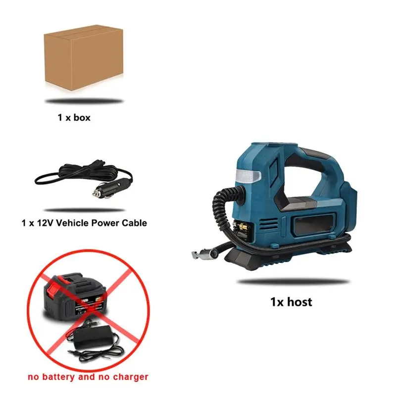 Bomba de ar elétrica sem fio, compressor de ar, bomba de ar elétrica para bateria de 18v, nova
