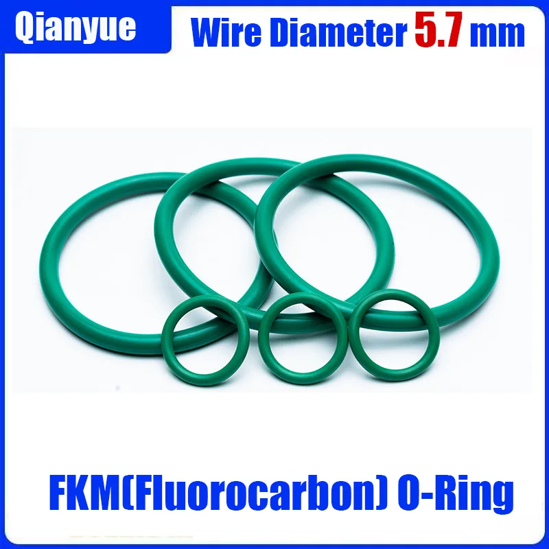 FKM O-Ring 5,7mm Kordel-Außendurchmesser 22-1000mm - Hochdruckdichtung für Hydraulik/Chemikalien/Petroleum, Maßanfertigung (Fluorkohlenstoff, 250) ° C) – Detail 2