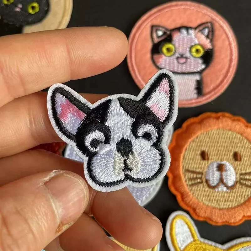 Dog,Cats Fabric Animal Emblem Clothing Patch Thermocollants,Animal Embroidery Applique Iron On pPatches,Knee Patches Repair Kids