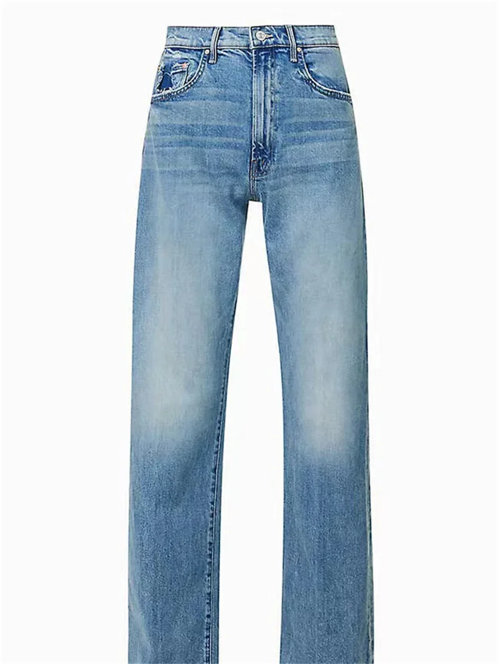 Jeans für Damen neue Frühling High Taille Mode lose Vintage Straight Denim Hose mit weitem Bein