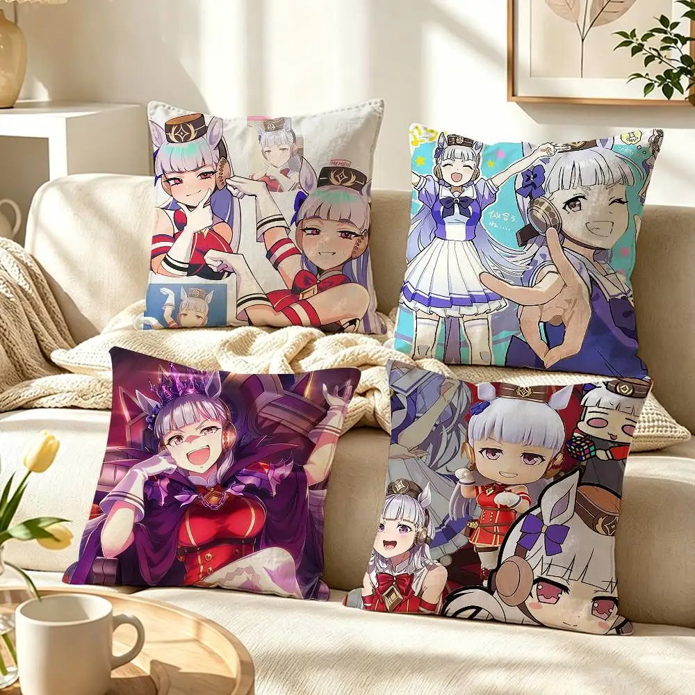 G-Gold Ship Umamusum  Pillow Case Pattern Printed Pillowcase For Living Room Sofa Cushion Cover