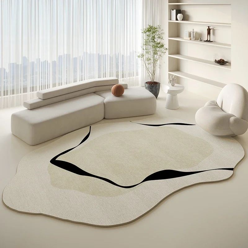 Irregular Luxury Bedroom Decor Bedside Carpet Home Thicken Lounge Mat French Cream Carpets for Living Room Soft Fluffy Plush Rug