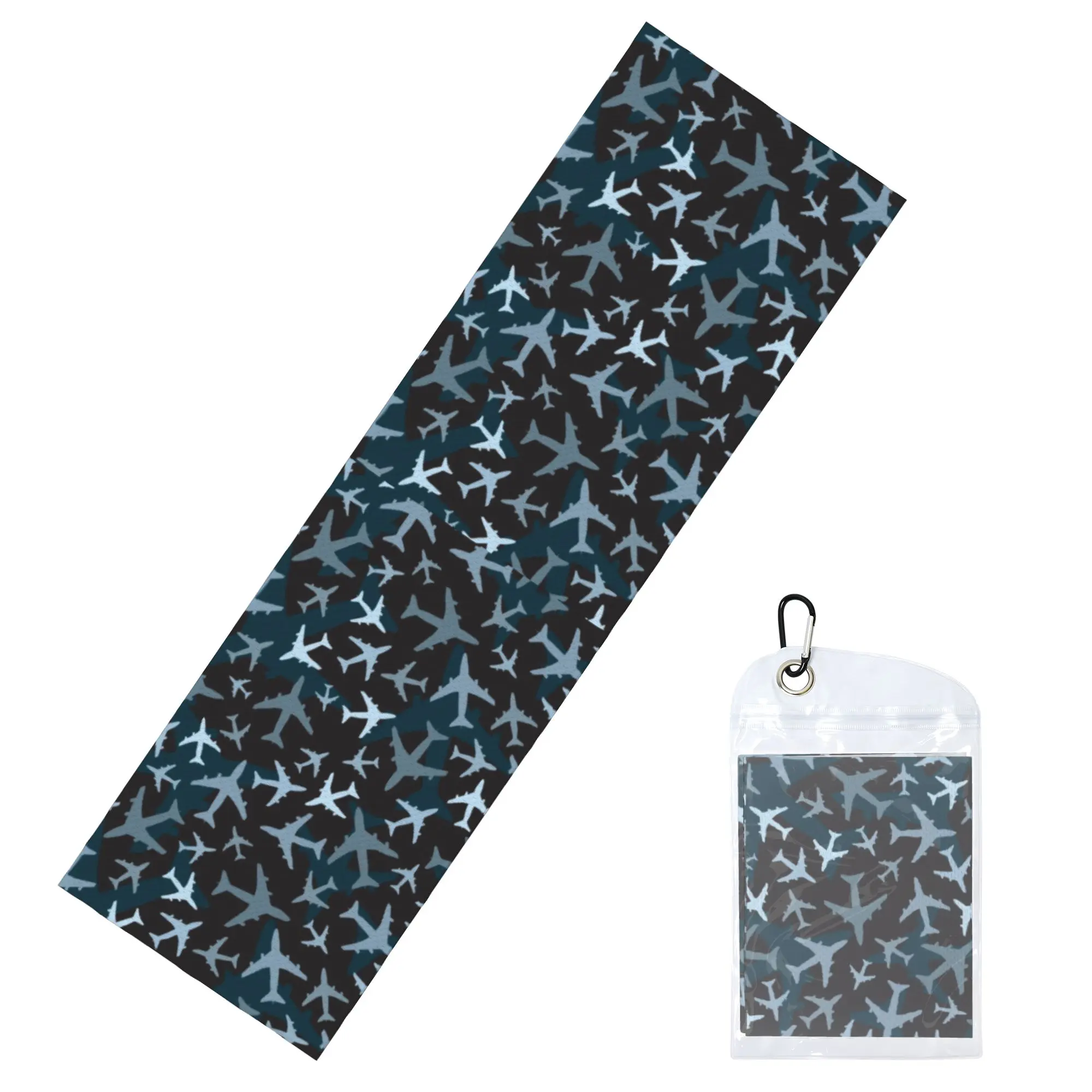Aviation Airplane Pilot Camouflage Cold Exercise Towel   Super Soft Breathable Instant Cooling Towel Yoga Towels