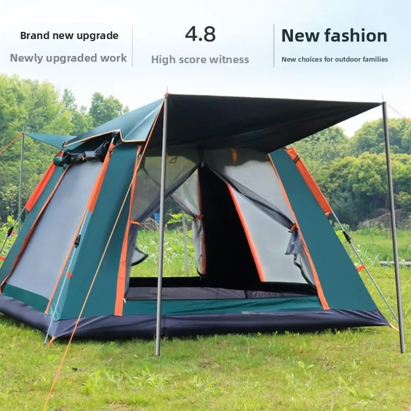 All Weather Automatic Large Beach Tent 34 Person Folding Camping Shelter Easy Setup Rainproof Family Outdoor Shade Canopy view 2