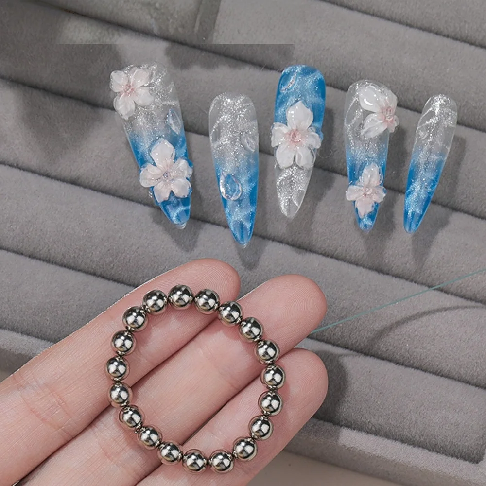 20개입 물결무늬 캣아이 마그네틱 젤 비즈 다기능 네일아트 꽃 조각 캣마그넷 DIY 네일아트 디자인 도구