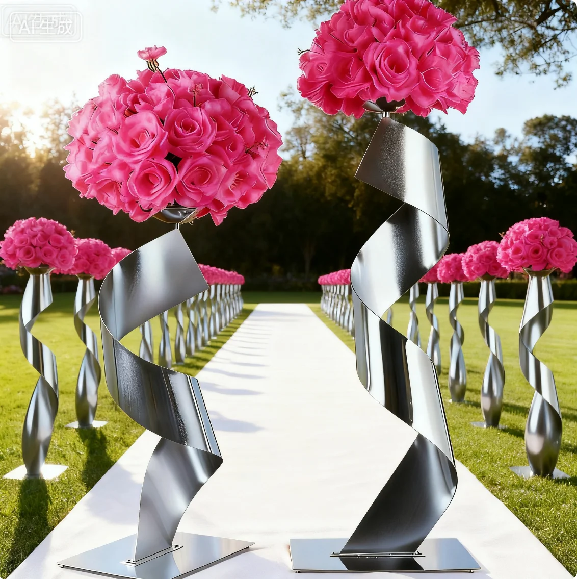 

10PCS 60/70/80/90cm f30 Walkway Aisle backdrop Pedestal Metal Flower Stand Wedding Centerpiece Table Decoration Column Gold Vase