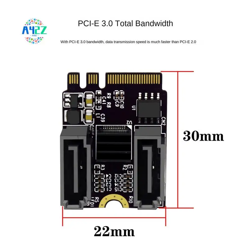

Карта расширения A42Z-M2 к SATA3.0 КЛЮЧ A + E WIFI Карта адаптера жесткого диска M.2 к SATA без установки драйвера Чип JMB582