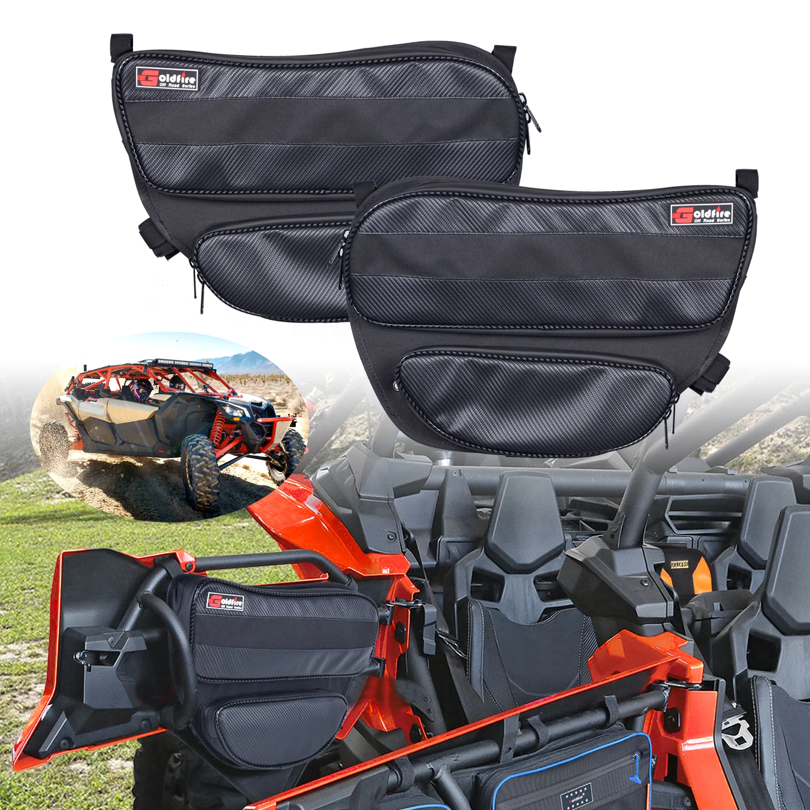 

Waterproof High Quality Nylon Front Door Bags Organizer Tool Pouch Storage Bags for 2017-2021 Can Am Maverick X3 Max Turbo R