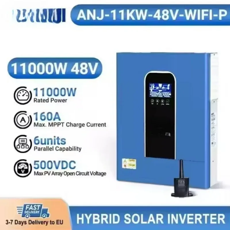48v 11kw Parallel 11 Kw 11000w 380 Hybrid 3 Eu Solar Hybrid Inverter ANJ-11KW-48V-WIFI-P