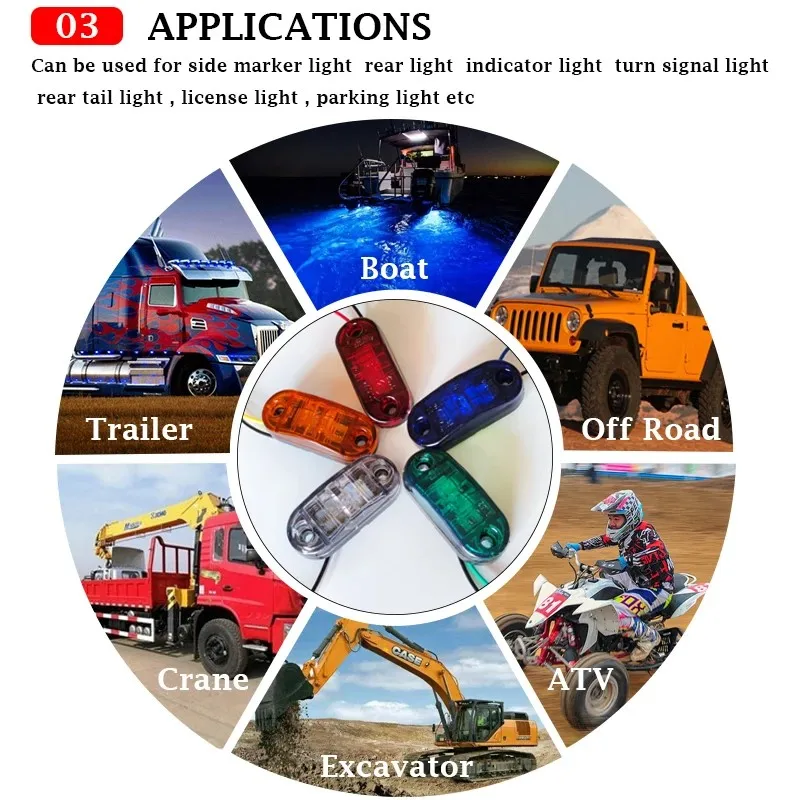 10Pcs 24V Led Side Marker Lights for Scania Truck Accessories Trailer Caravan Side Clearance Lamp Led Lorry Grille Light Camion image 4