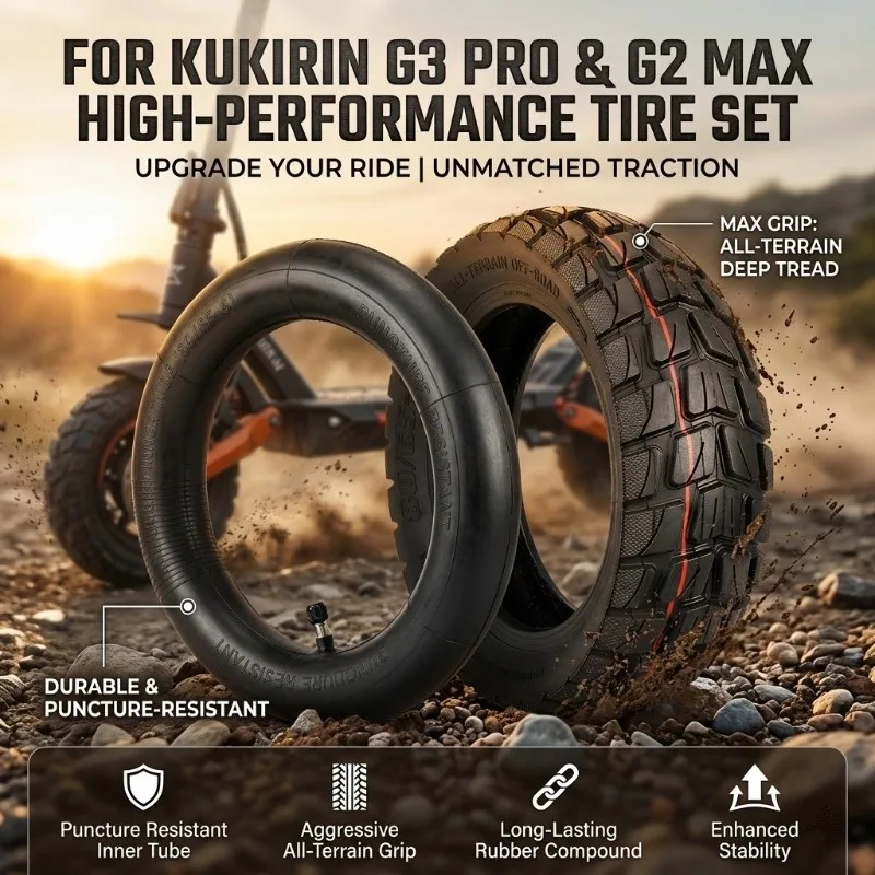 

HD80/65-6 Electric Scooter Tire & Inner Tube Set for Kukirin G3 Pro G2 Max, Off-road Anti-slip Outer Tire Off-road Outer Tire