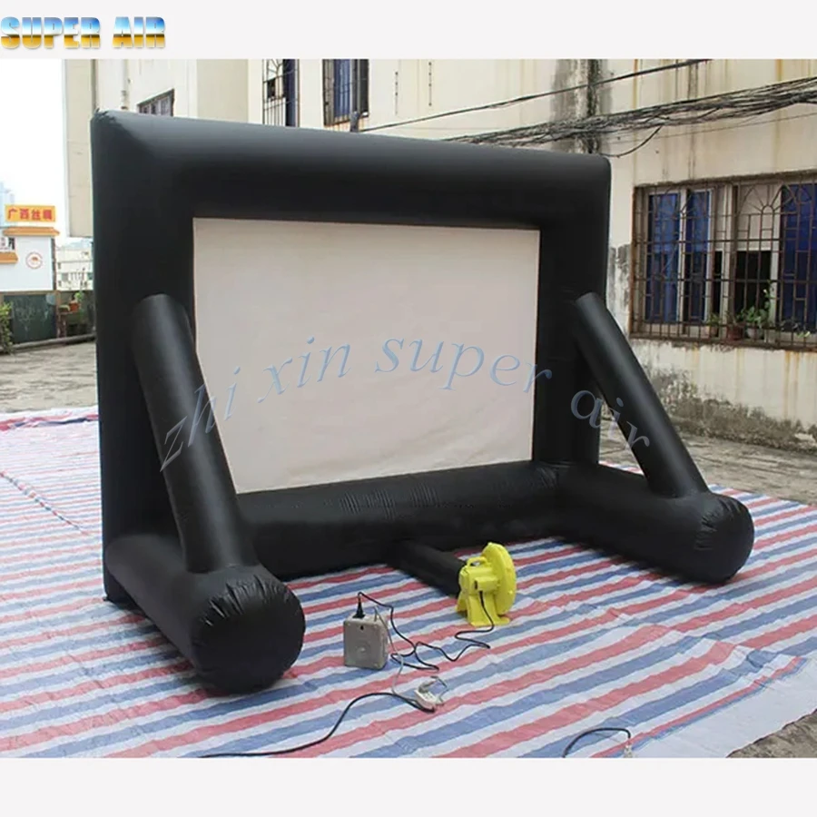 Hot sell inflatable model 6m weight inflatable movie screen for trade show