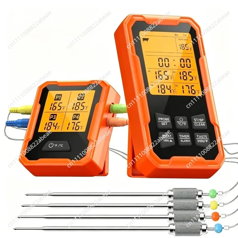 4-Probe Smart Bluetooth Wireless Food Thermometer, Waterproof Stainless Steel Barbecue Meat Thermometer for Precision Cooking