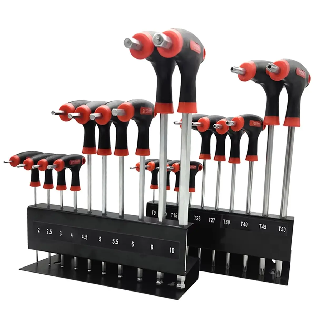 DT35BG 10pcs T-Handle Hexagon Wrench Universal Allen Key Torx Ball Spanner Screwdriver Nut Driver for AutoMobile Repair Hand A