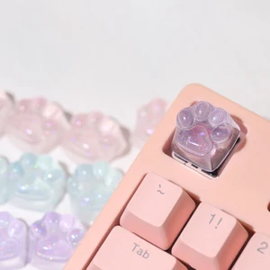 Şeffaf Kedi Pençe Reçine Klavye Tuş Takımı DIY Epoksi yüksek kaliteli Arkadan Aydınlatmalı RGB ESC WASD Mil Çapraz mekanik Klavye Klavye oyun corsair'inizdeki en iyi 10 satış-no. 8