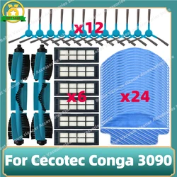 Kit de piezas de repuesto para Robot aspirador Cecotec Conga 3090, rodillo principal, cepillo lateral, filtro Hepa, paño de fregona, accesorios para aspiradora