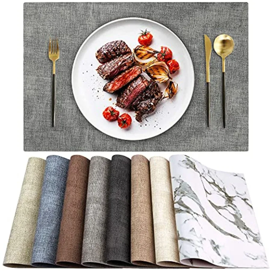 

Набор из 6 термостойких кожаных подставок под тарелки, водонепроницаемые, моющиеся, из ПУ, легко чистятся, противоскользящие, легкие, G-серия