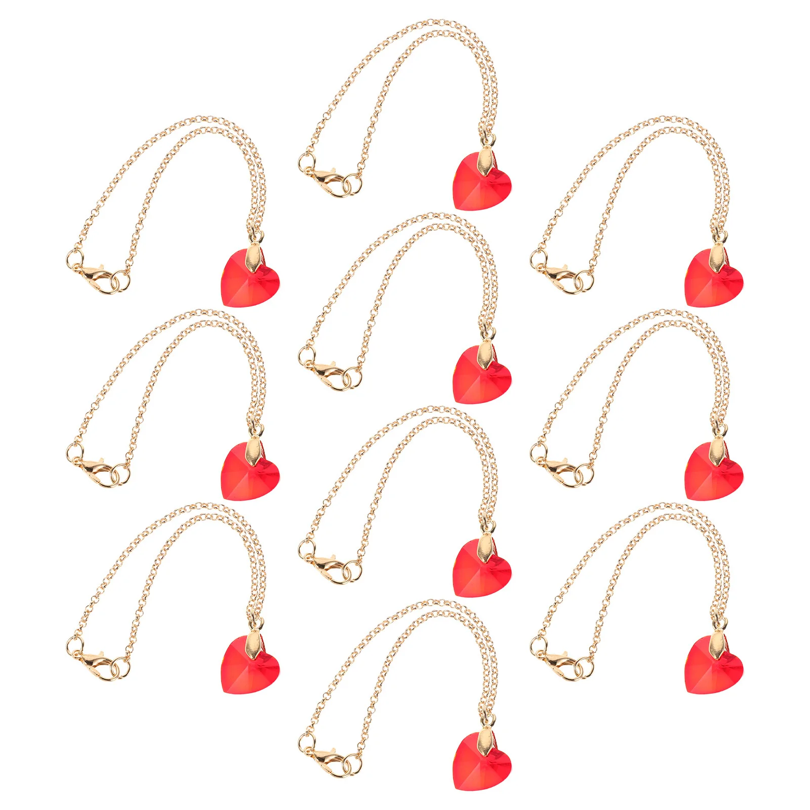 

10Pcs Reborn Accessories Miniature Heart Pendant Necklaces Kids Pretend Play Jewelry Decorative Costume Dress Up Necklace