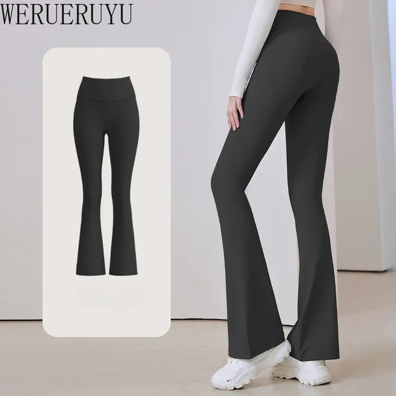 Elegant Yoga Flared Pants Womens Sexy Gym Clothing Autumn Winter High Waist Booty Lifting Fitness Sporty Tights Leggings Woman