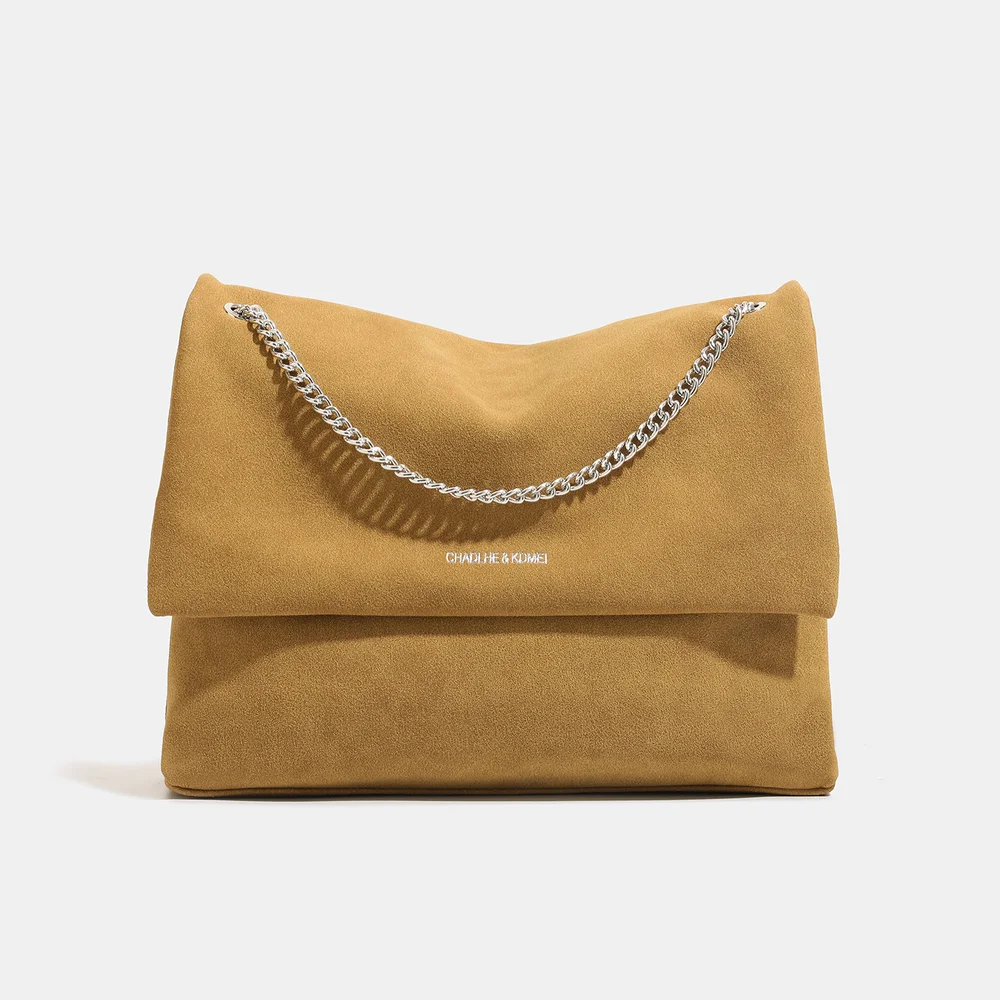 

Vintage suede women's autumn and winter new armpit bag, large capacity simple chain shoulder handbag