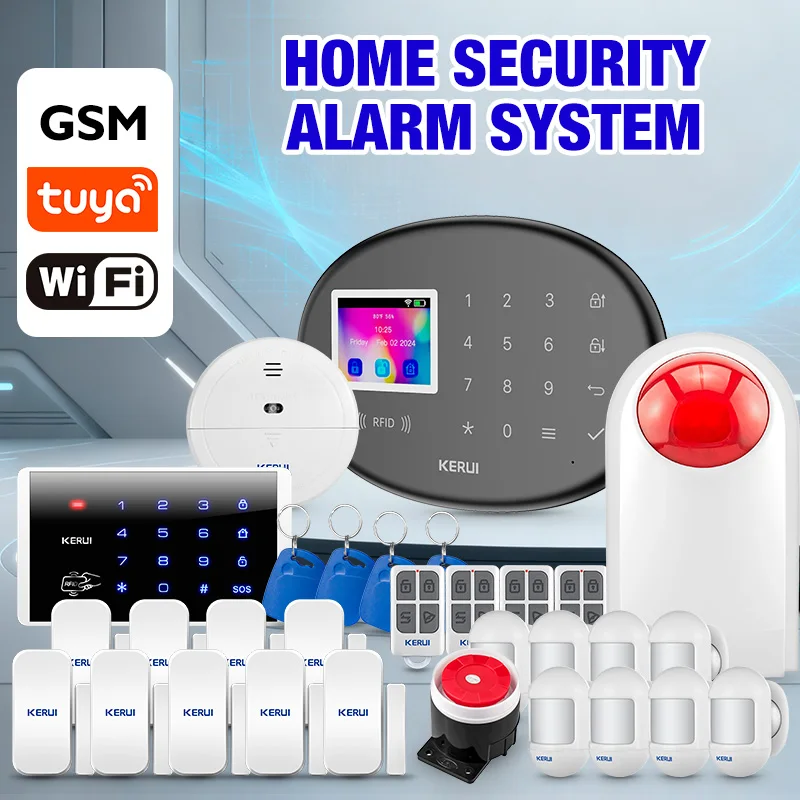 

KERUI GSM Alarm Security System Kit WiFi Security Protection Alexa Tuya Smart Life Home Automation Motion Door Magnetic Sensor